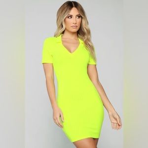 Fashion Nova neon polo dress - worn once